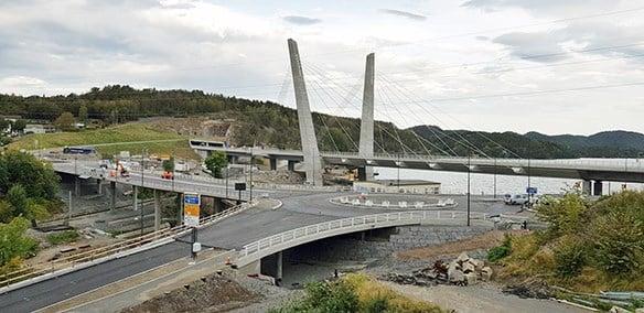 Den nye Hammerdalen bru på Farriseidet i Larvik. Foto: Knut Vedeld Hovde