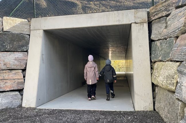Bidle av undergangen, som er bygget som en del av prosjektet E136/E39 Ørskogfjellet 