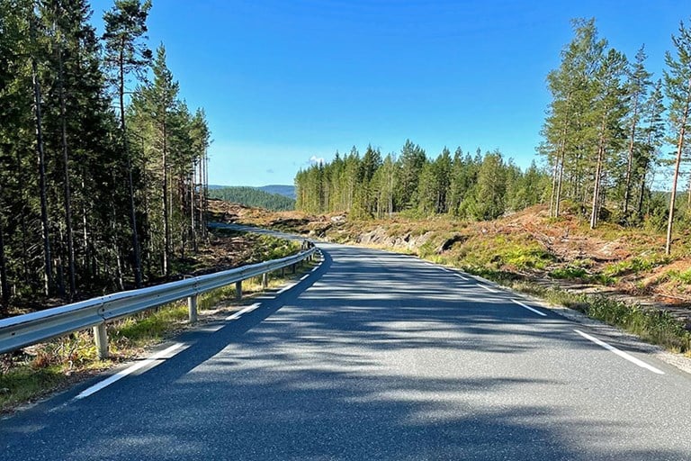 Riksvei 41 ved Gauslå. Foto