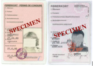 Examples of driving licences of Vienna models 1 and 2.
