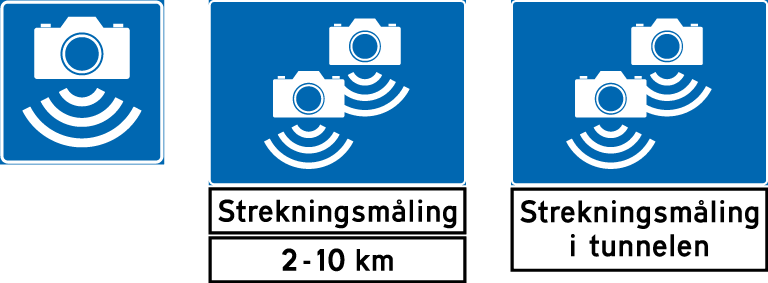 Illustration of the signs for spot and section speed control