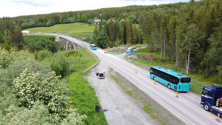 Trafikkavvikling over E6 Stavåbrua i Rennebu i Trøndelag