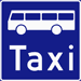 Illustration of traffic sign for public transport lane for buses and taxis