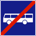 Illustration of traffic sign for end of public transport lane