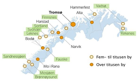 Kartillustrasjon Småby Nord - 10 byer
