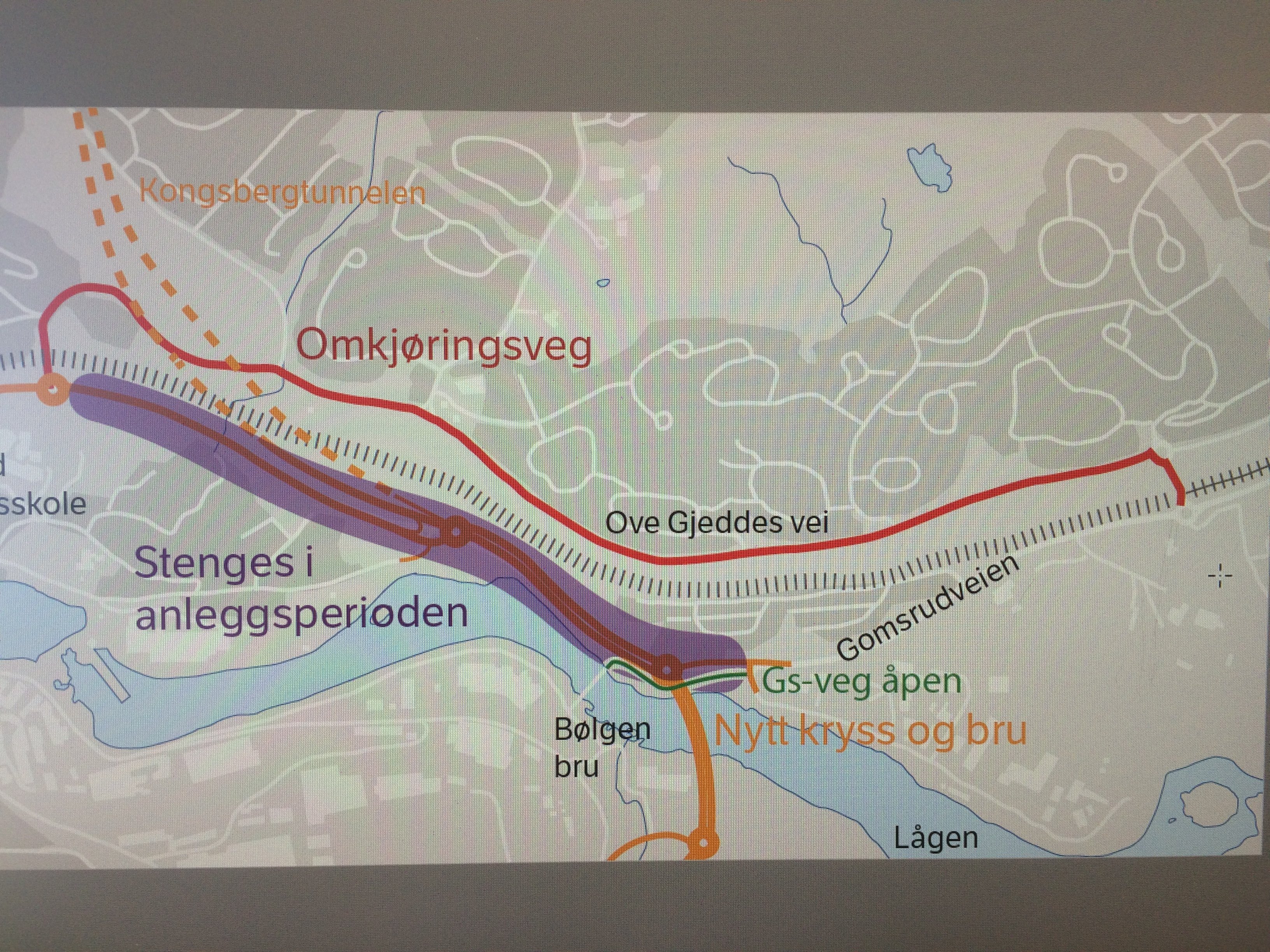 Ove Gjeddes vei blir omkjøringsvei for Gomsrudveien igjen - i en drøy måned (Foto: Statens vegvesen)