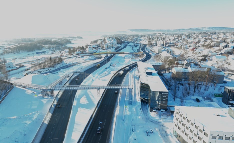 Anleggsområdet ved Stabekk/ Oksenøyveien 19. januar 2024