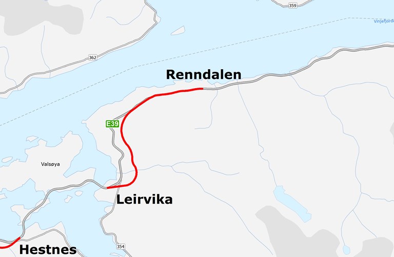Ny E39 Leirvika-Renndalen