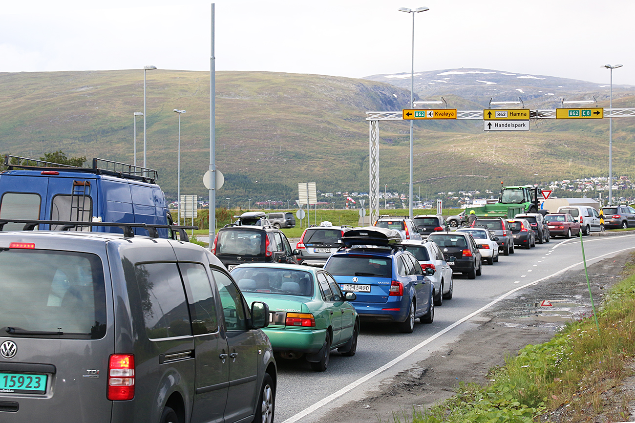 Kryssene i Giæverbukta byr ofte på problemer for trafikantene i Tromsø.