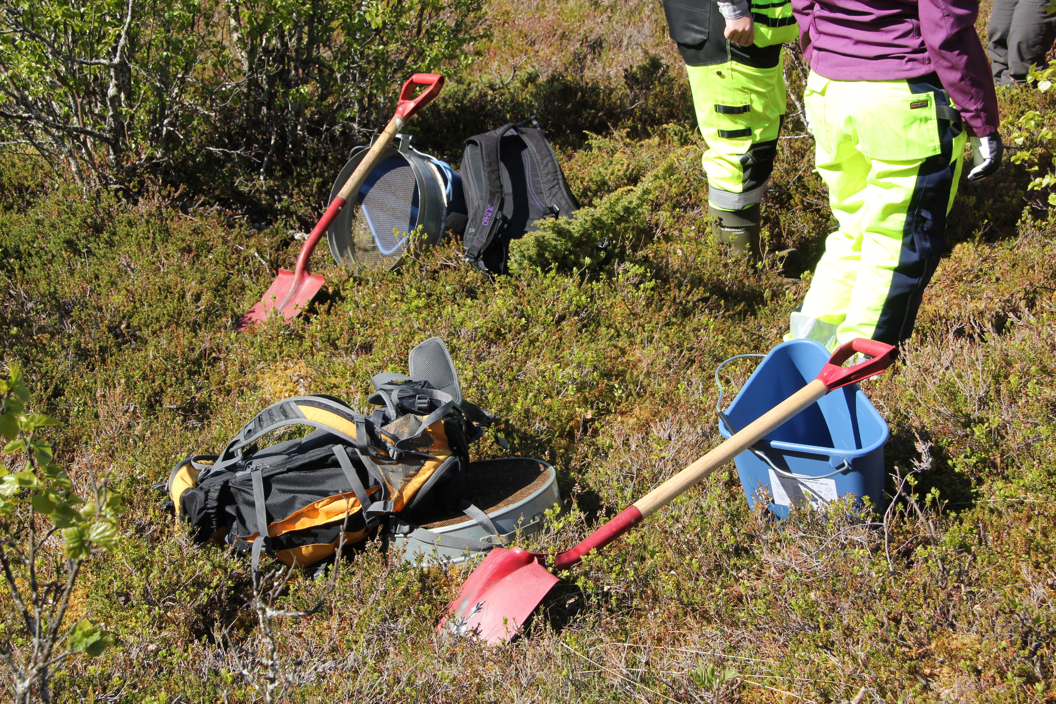 Arkeologer fra Norges arktiske universitetsmuseum i Tromsø starter utgravninger i linja til Hålogalandsvegen denne våren. Foto: Ole-Andre Helgaas