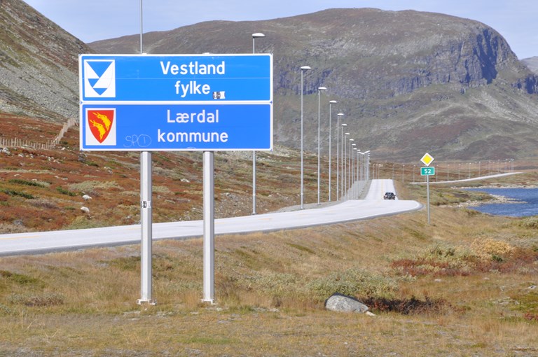 3,3 km fresegate skal bygges på Hemsedalsiden som her på Lærdalsiden på rv. 52 i Hemsedal.