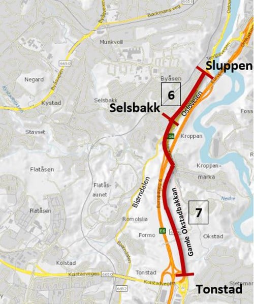 Kart Sykkelruter Sluppen-Tonstad